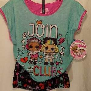 L.O.L. SURPRISE GIRLS 2 PIECE SHIRT & SHORTS PAJAMA SET